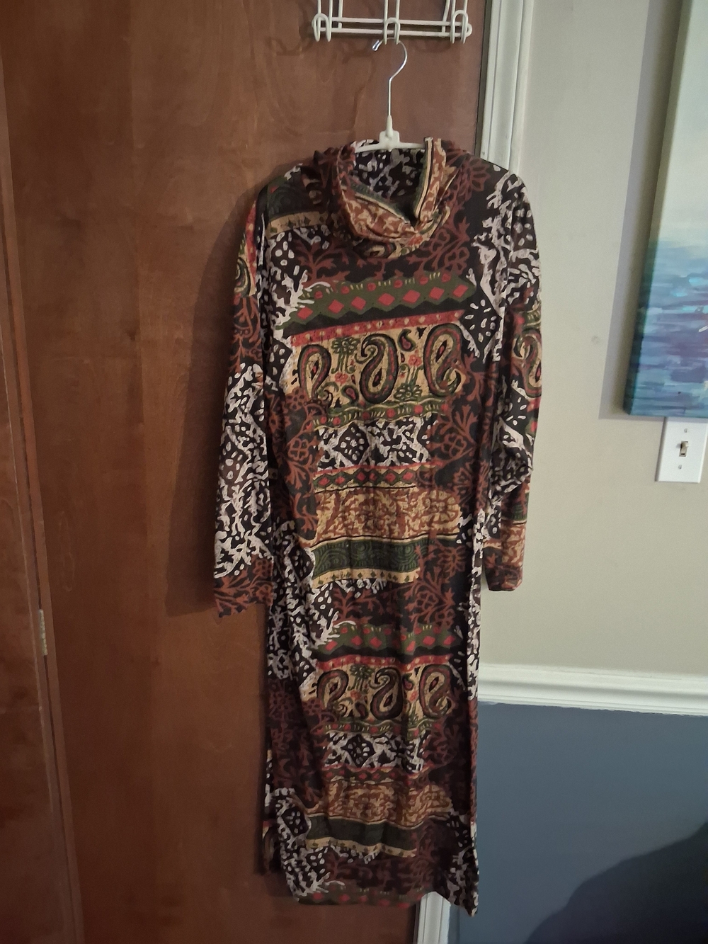 Chico's Multicolor Paisley Turtleneck Maxi Dress